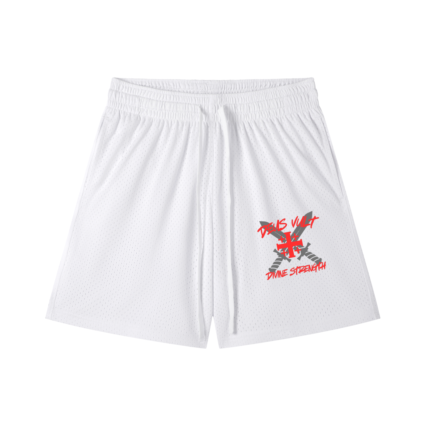 Deus Vult Mesh Drawstring Shorts