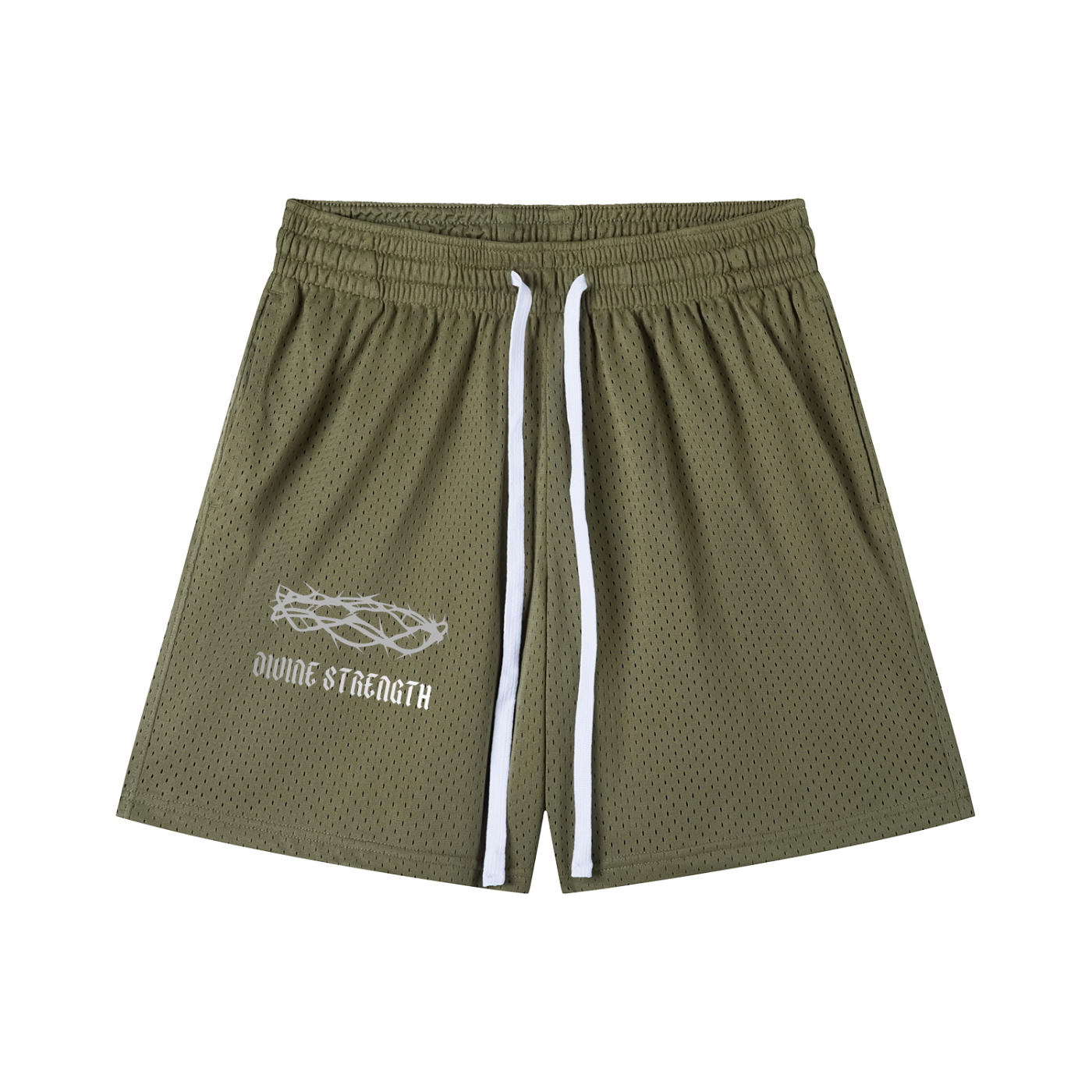 Crown of Thorns Mesh Drawstring Shorts