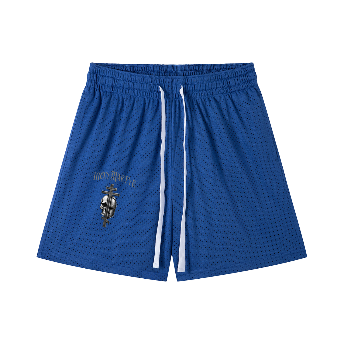 Byzantine cross logo Mesh Drawstring Shorts