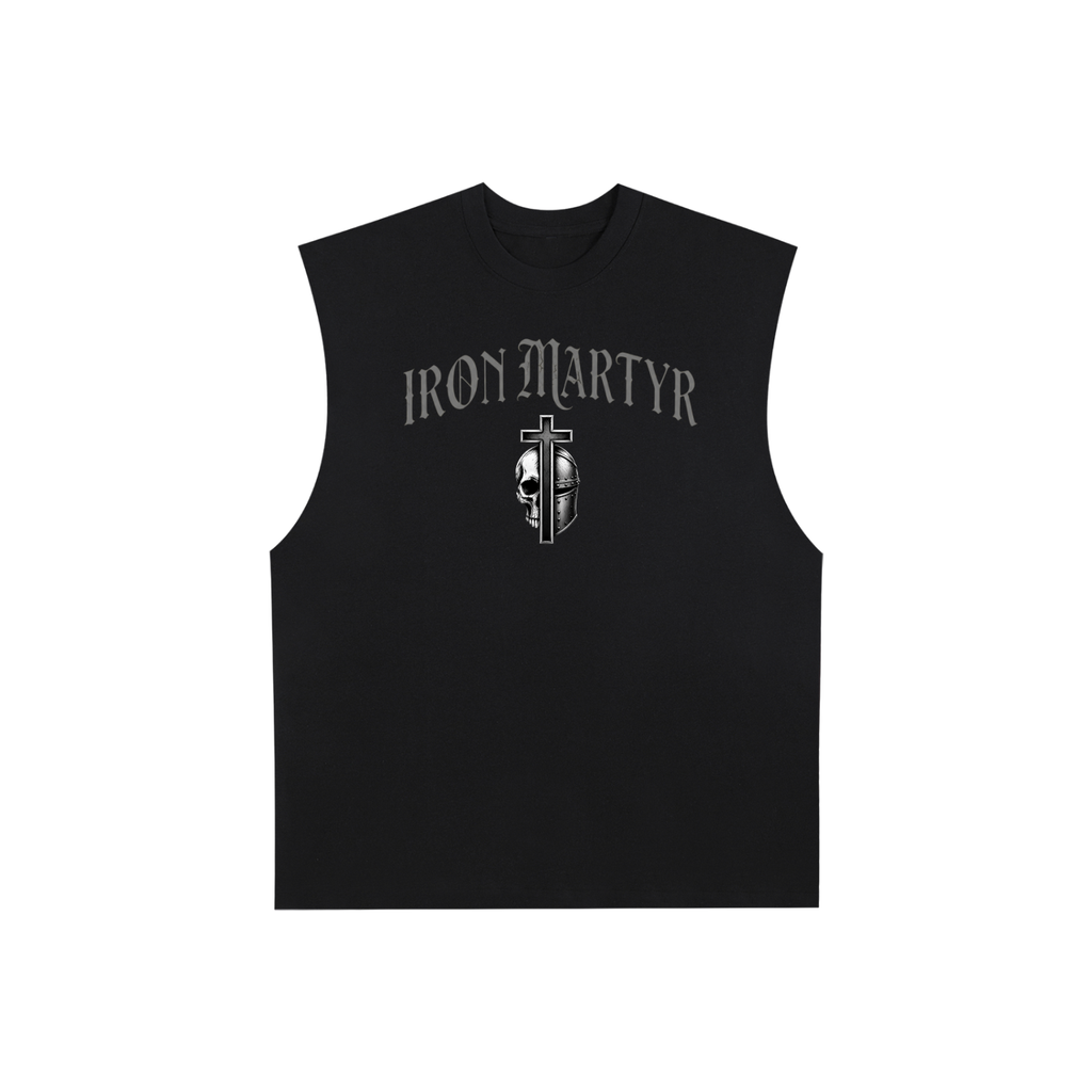Logo Raw Edge Cotton Tank Top