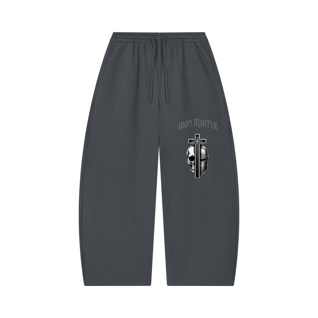 Unisex Waffle Barrel Leg Pants