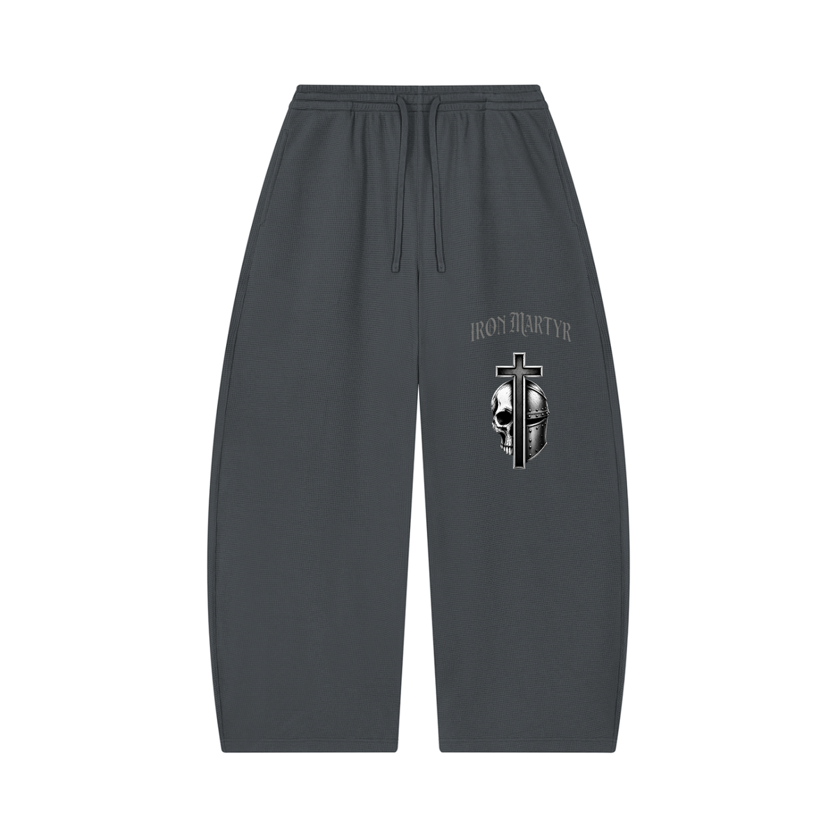 Unisex Waffle Barrel Leg Pants