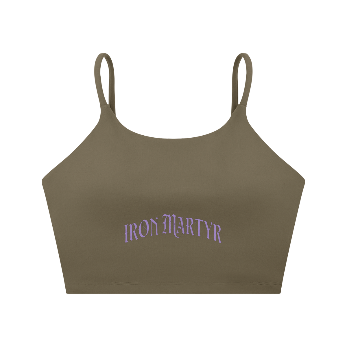 Purple Logo Spaghetti Strap Yoga Sports Bra