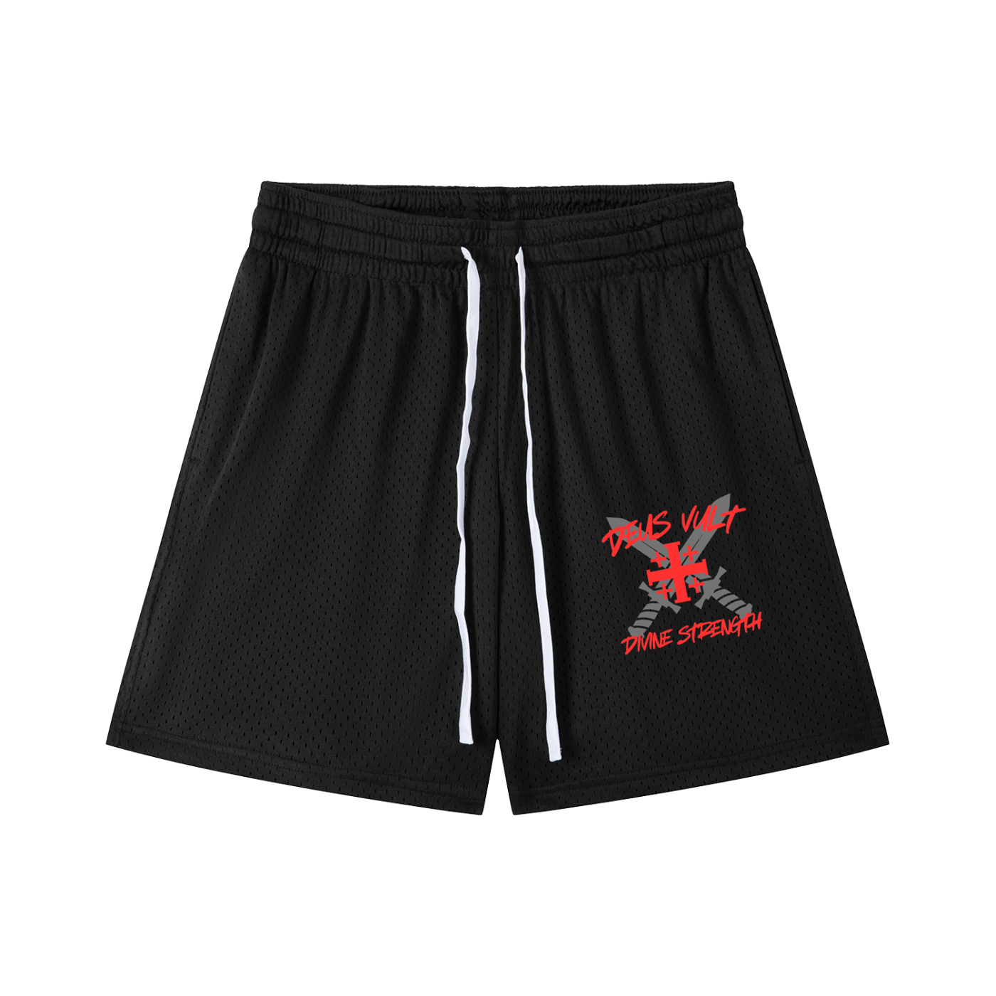 Deus Vult Mesh Drawstring Shorts