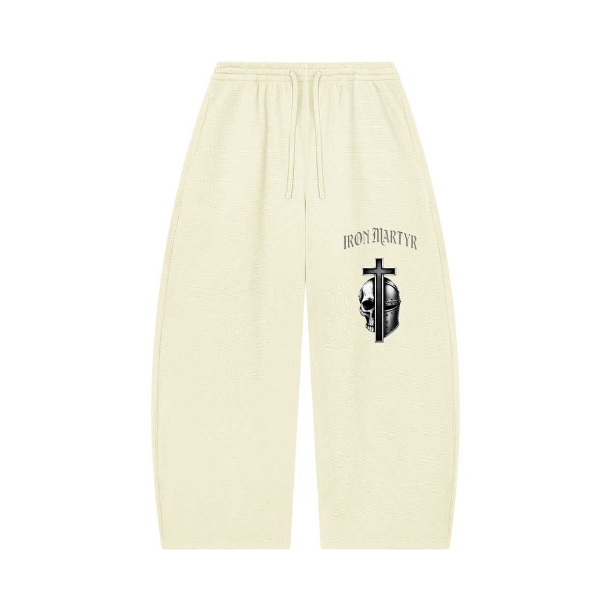 Unisex Waffle Barrel Leg Pants