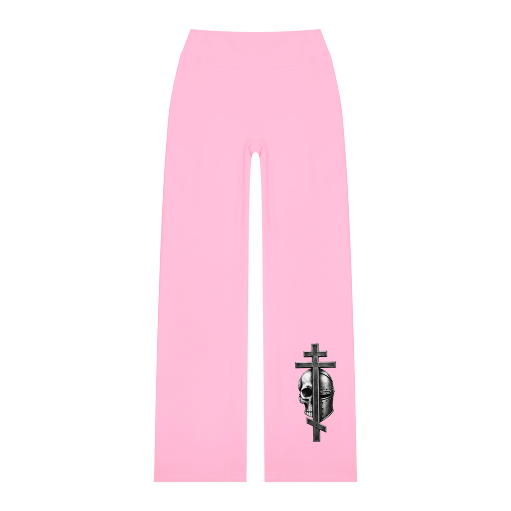 Women's High Waisted Byzantine cross Logo Straight Leg Yoga pants