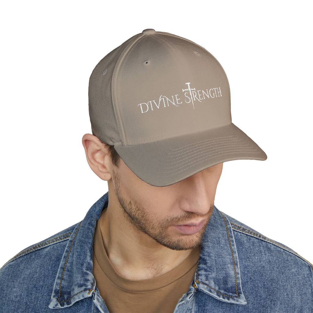 Decretive Font Divine Strength Cap- White Stitch