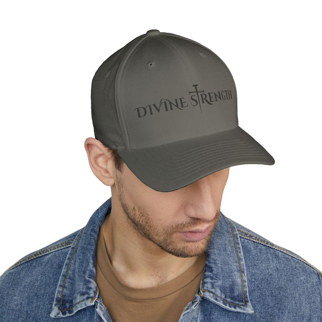 Decretive Font Divine Strength Cap- Black Stitch