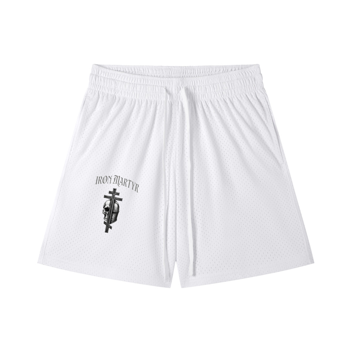Byzantine cross logo Mesh Drawstring Shorts