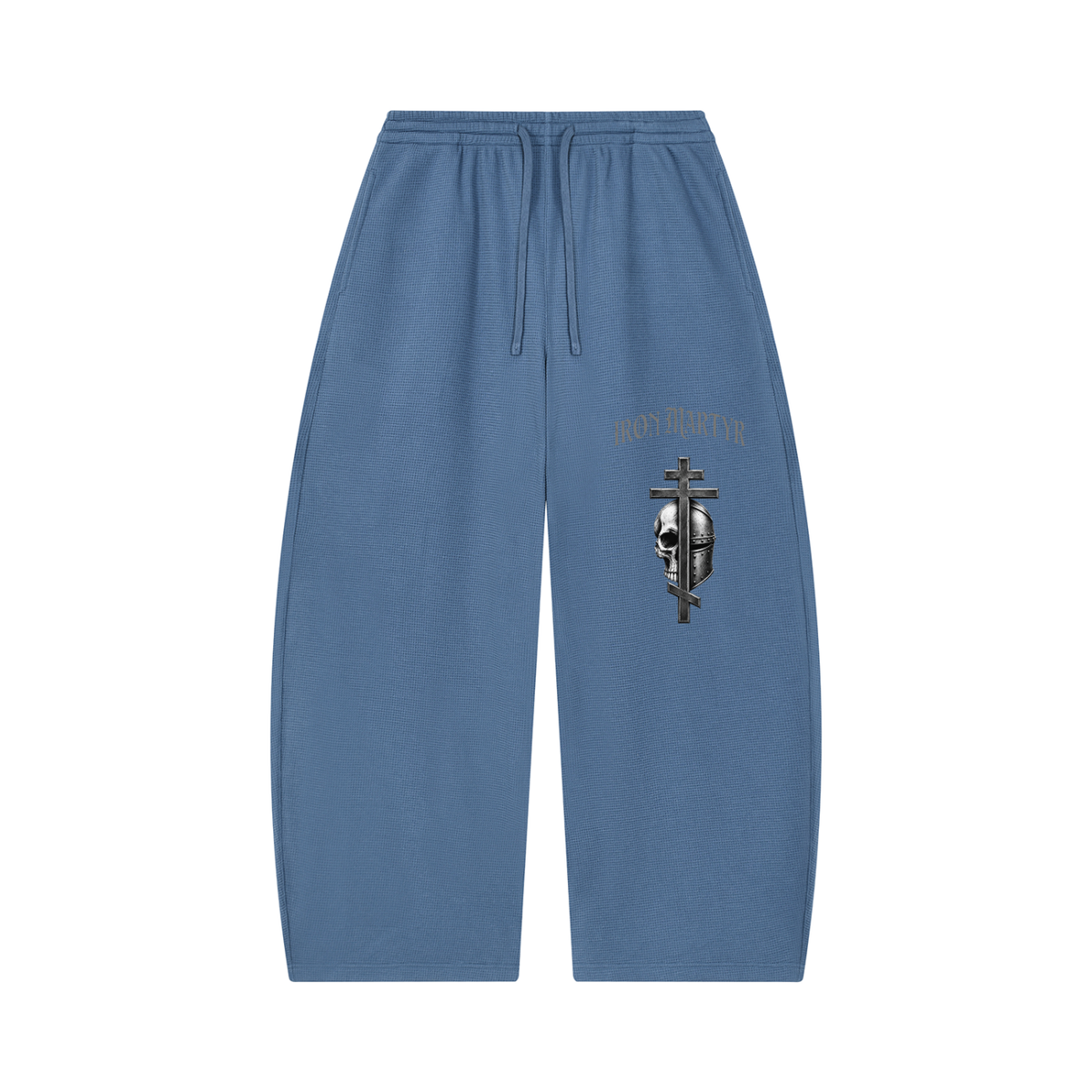 Unisex byzantine cross logo Waffle Barrel Leg Pants