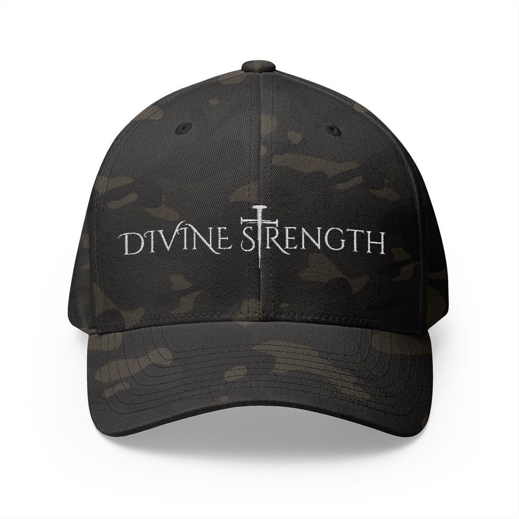 Decretive Font Divine Strength Cap- White Stitch