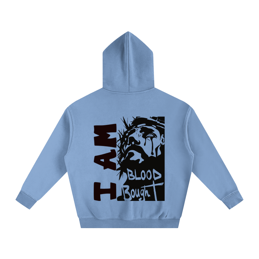 Oversize Fleeced "I AM BLOOD BOUGHT" Hoodie