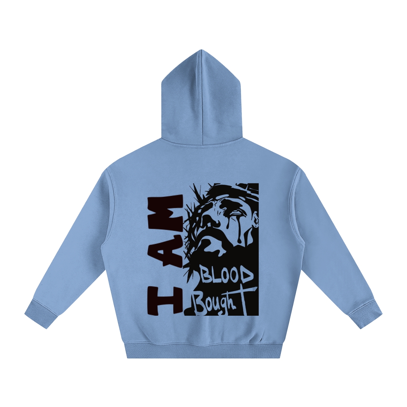 Oversize Fleeced "I AM BLOOD BOUGHT" Hoodie