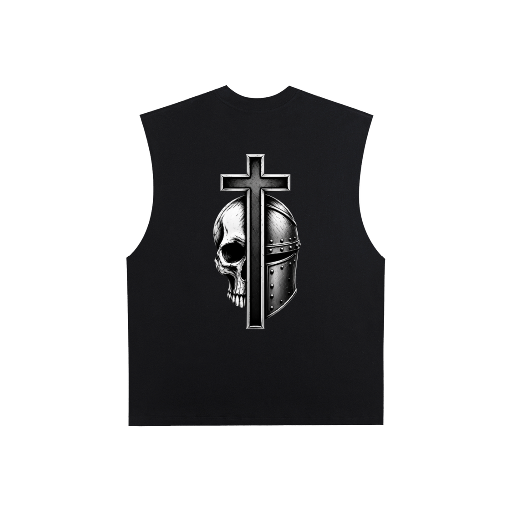 Logo Raw Edge Cotton Tank Top