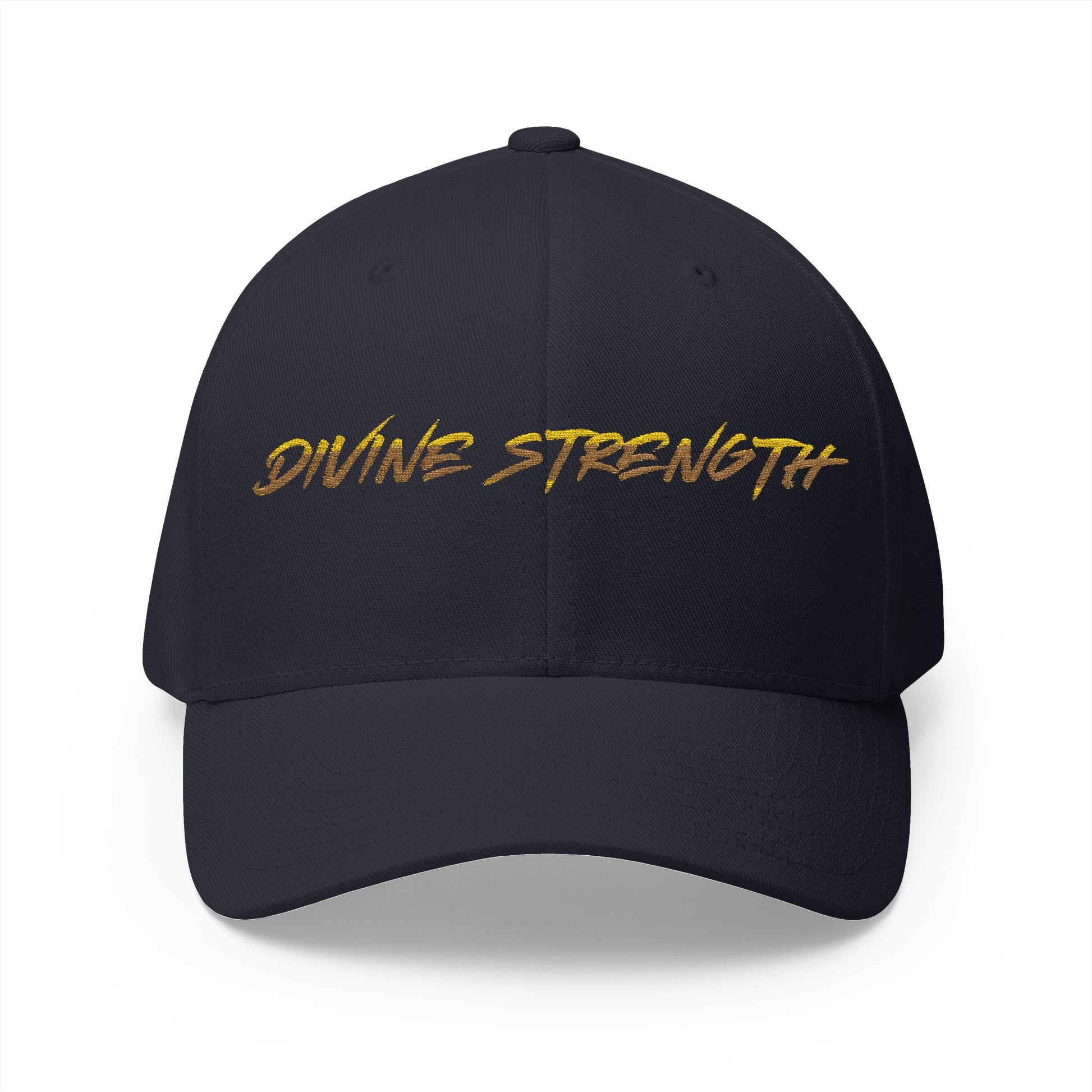Decretive Font Divine Strength Cap- Black Stitch