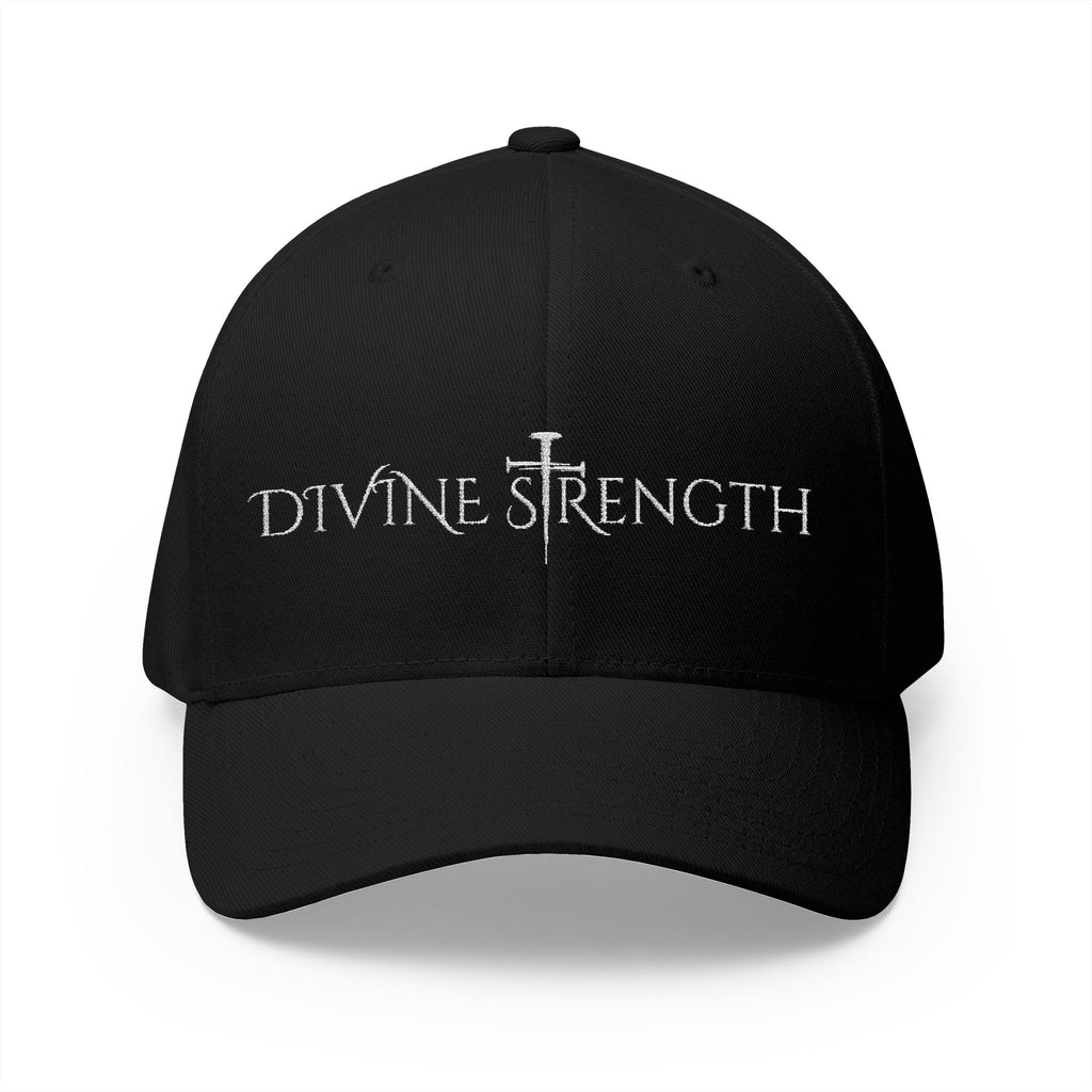 Decretive Font Divine Strength Cap- White Stitch