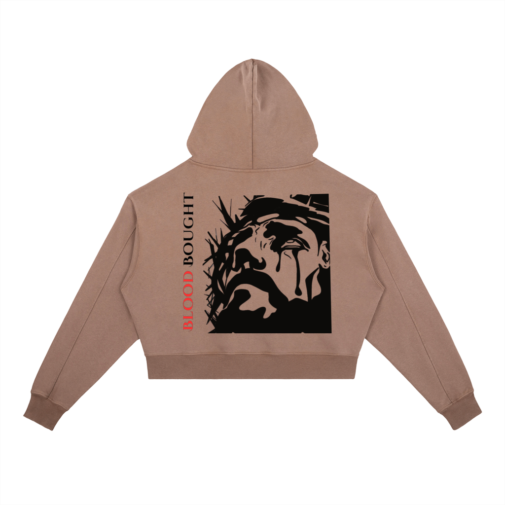 Women's Blood Bought Cropped Heavyweight Hoodie