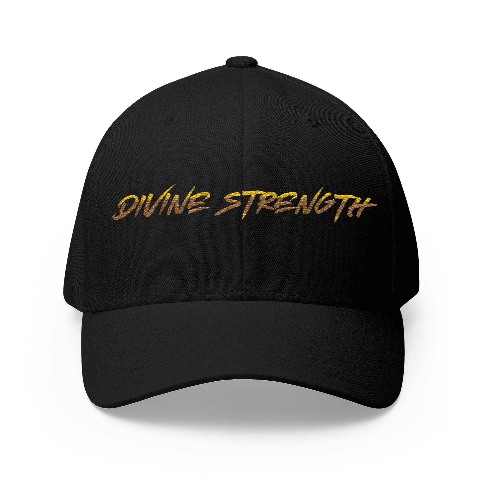 Decretive Font Divine Strength Cap- Black Stitch