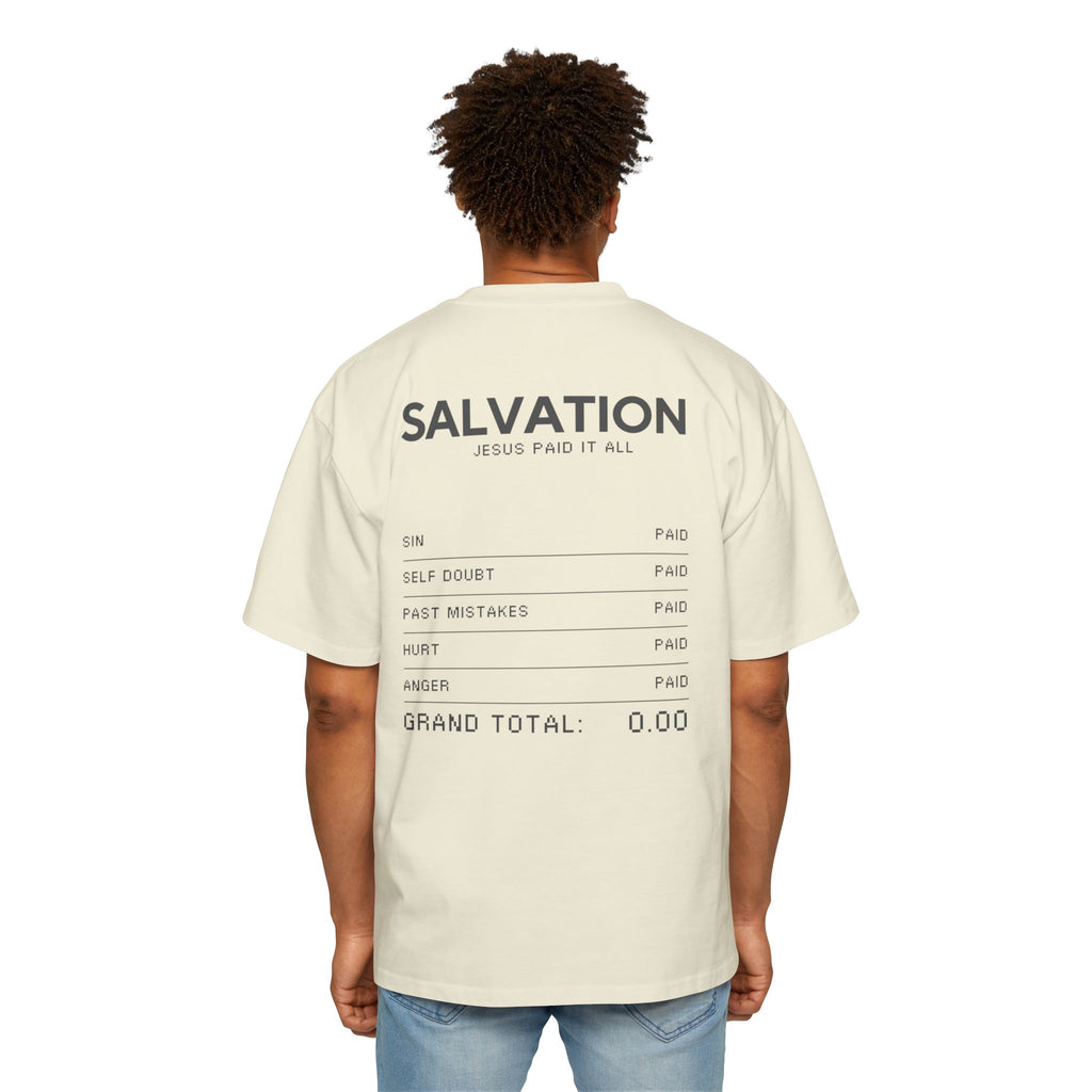Heavy Oversized Tee - 'JESUS PAID'