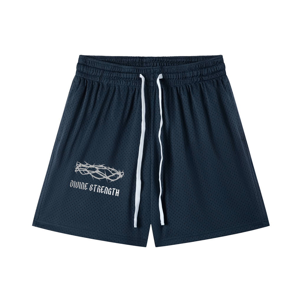 Crown of Thorns Mesh Drawstring Shorts