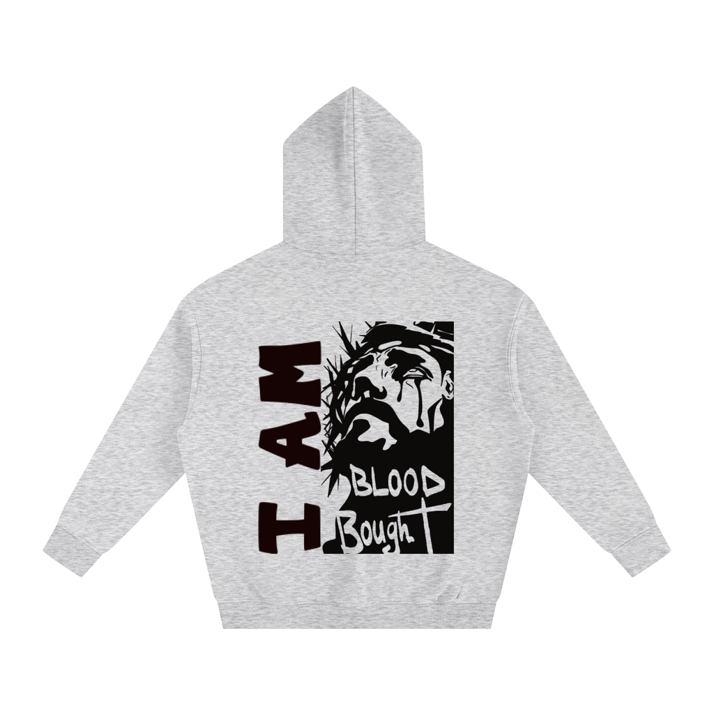 Oversize Fleeced "I AM BLOOD BOUGHT" Hoodie