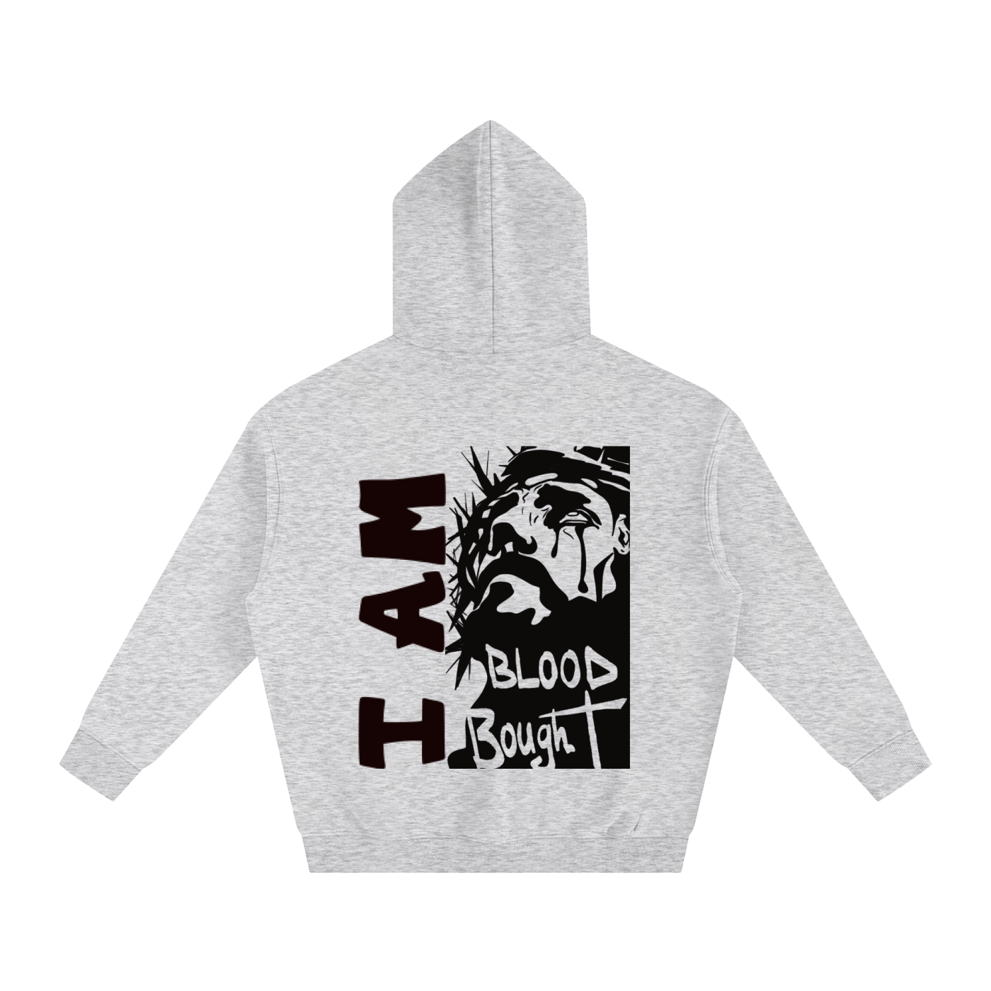 Oversize Fleeced "I AM BLOOD BOUGHT" Hoodie