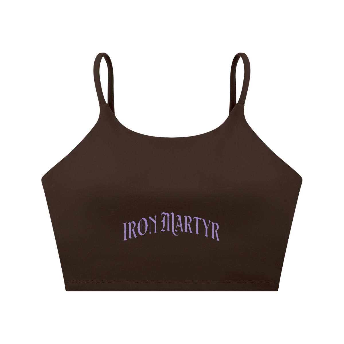 Purple Logo Spaghetti Strap Yoga Sports Bra