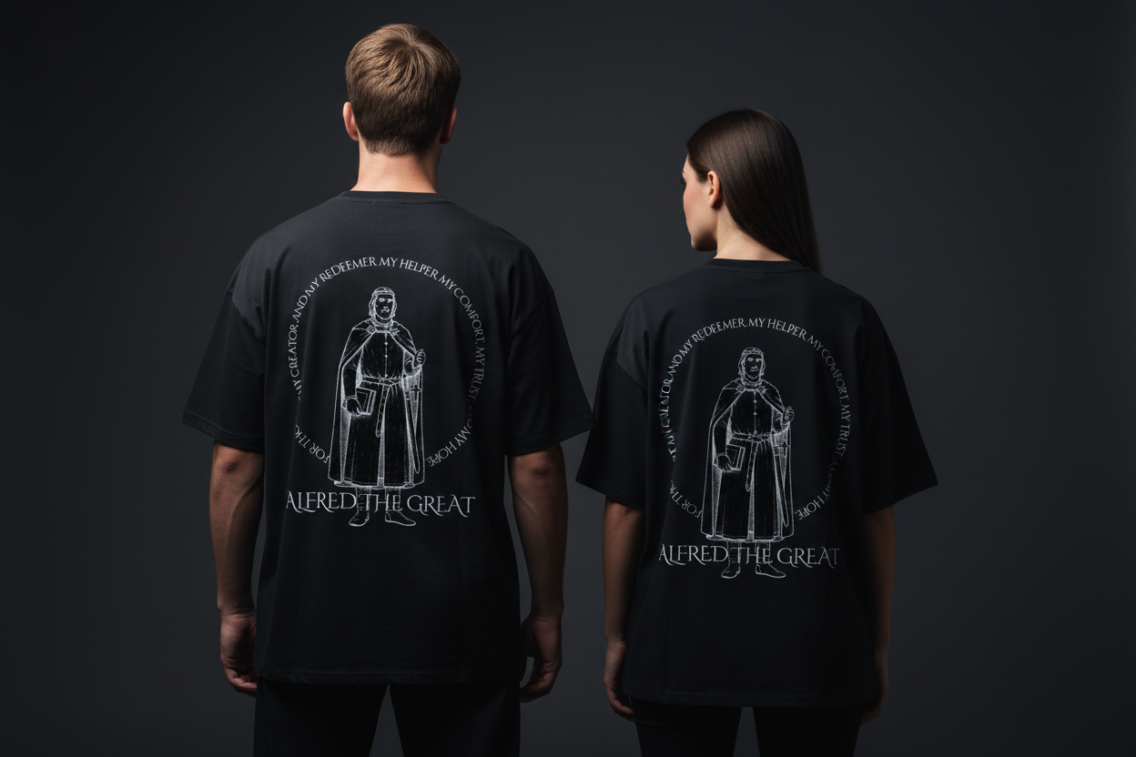 ALFRED THE GREAT Drop Tee — Both Backs (Referenced)