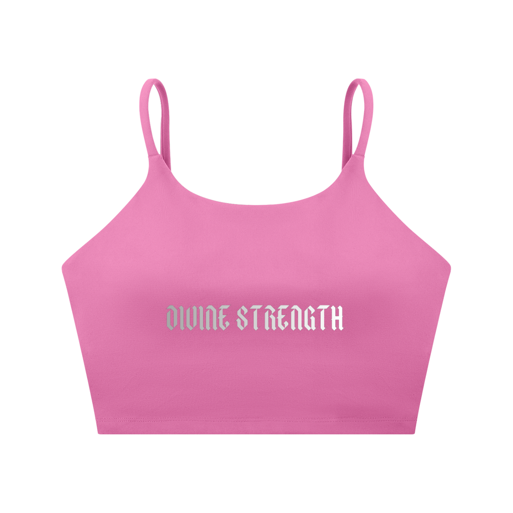 Chrome Logo Spaghetti Strap Yoga Sports Bra