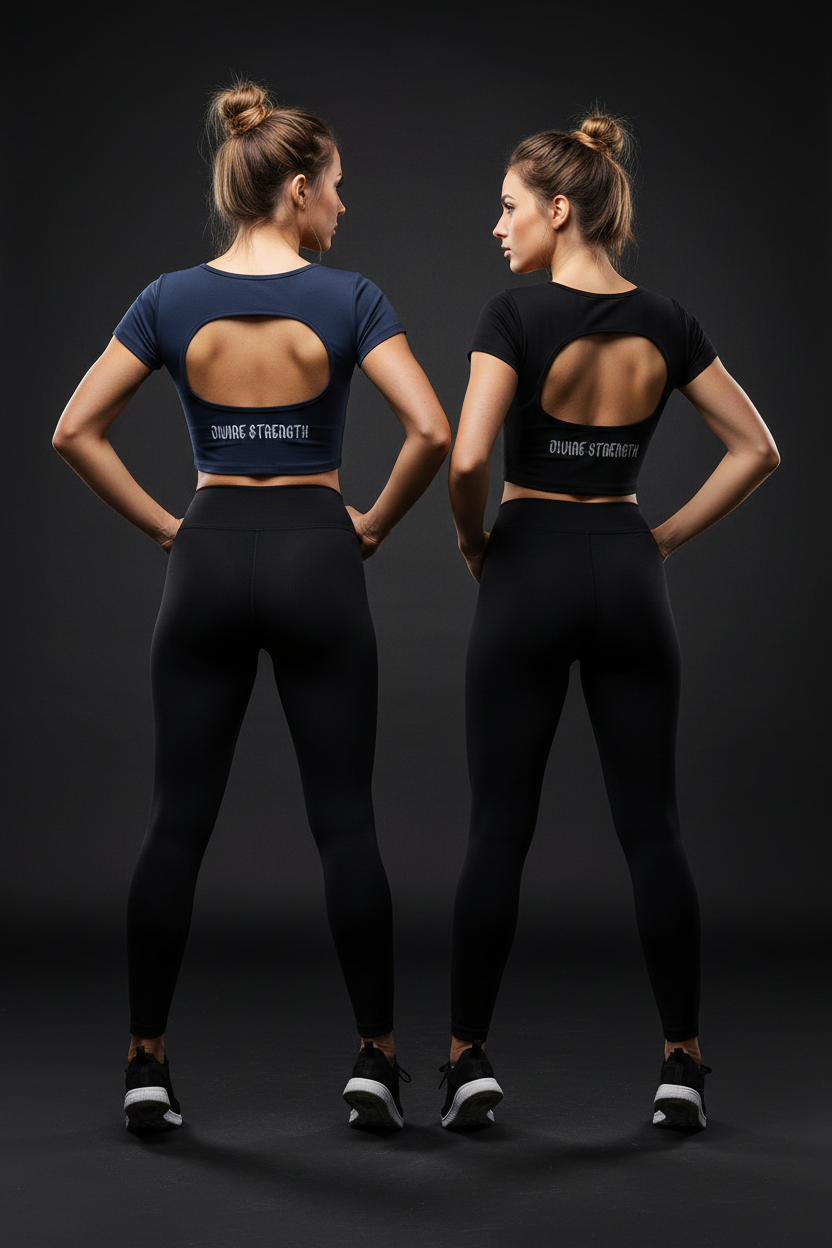 Back View - Divine Strength Crop T-Shirt