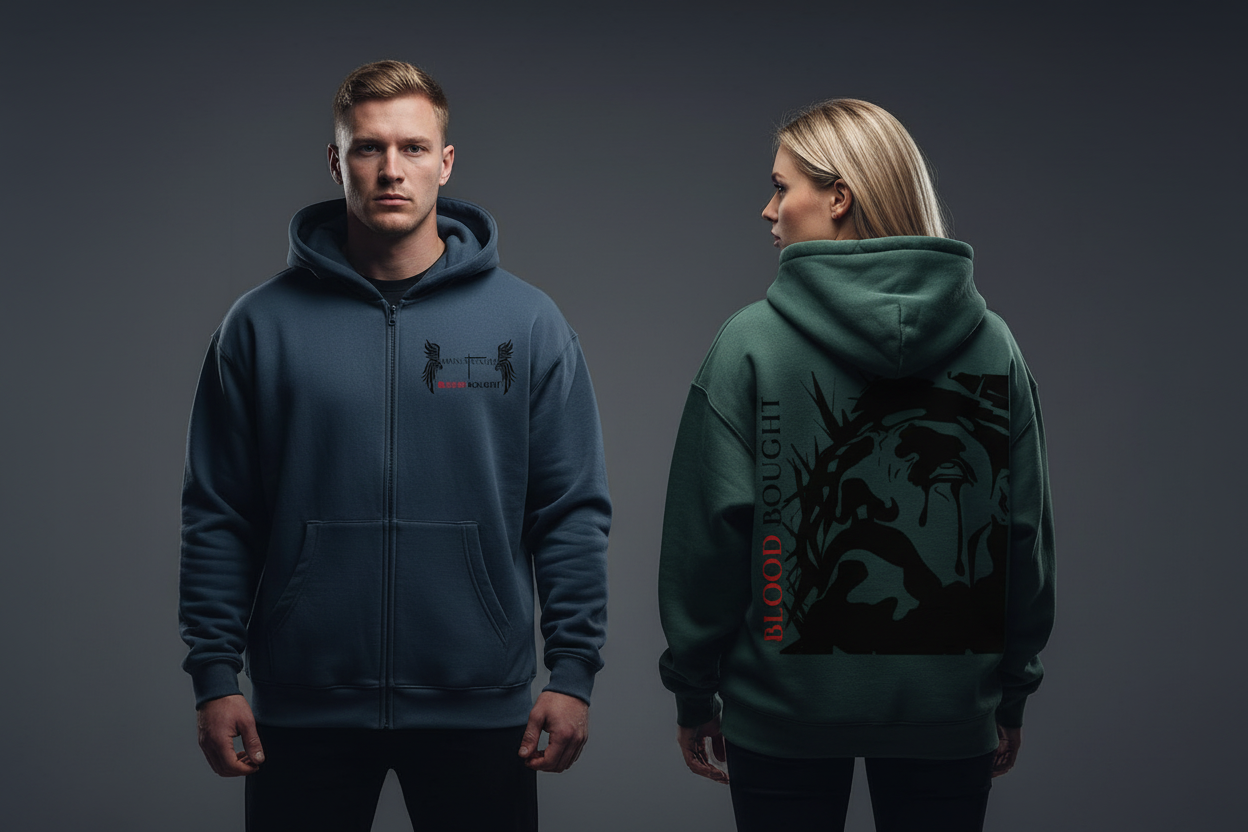 Blood Bought Hoodie - Front & Back Multi-Colorway