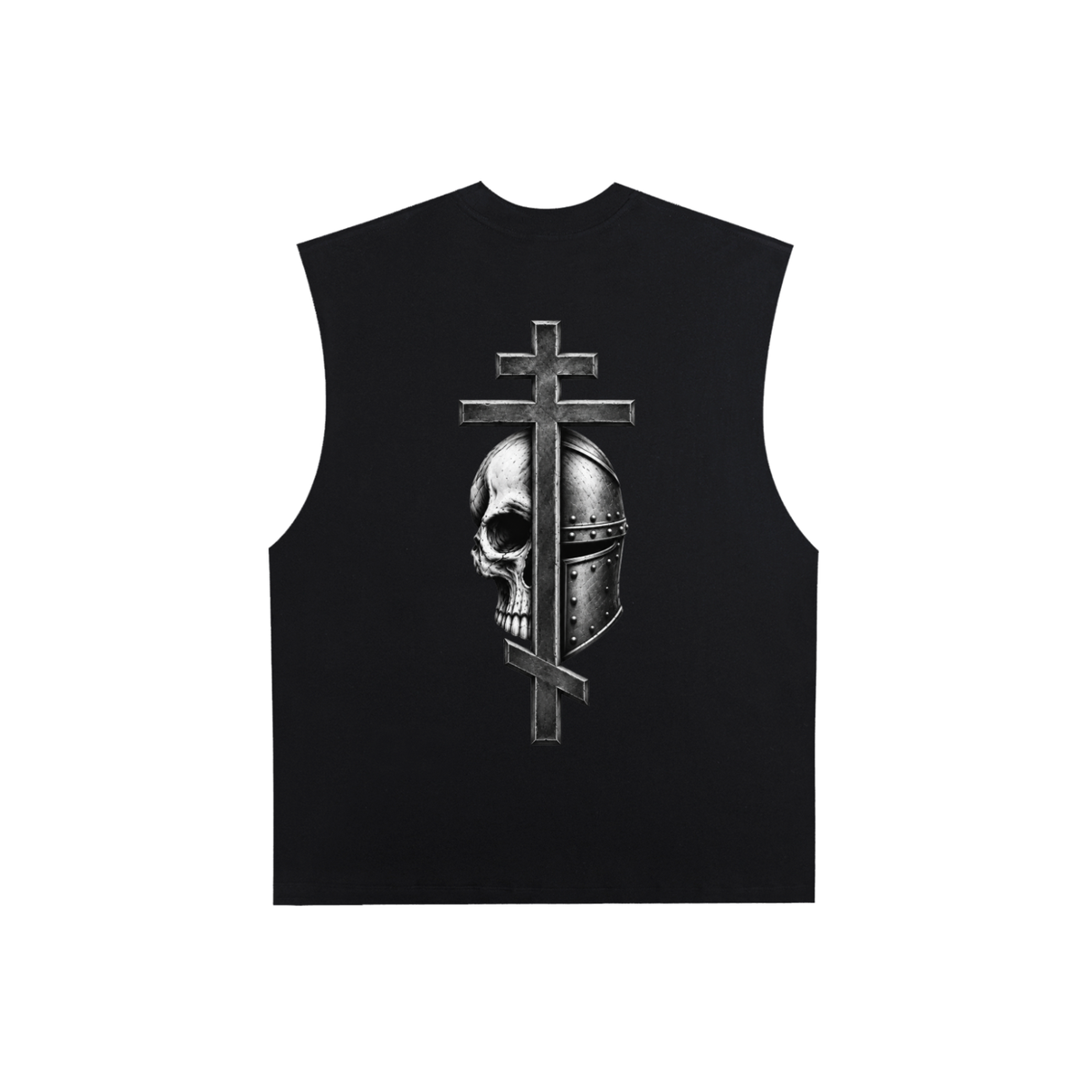 Byzantine Cross Log Raw Edge Cotton Tank Top