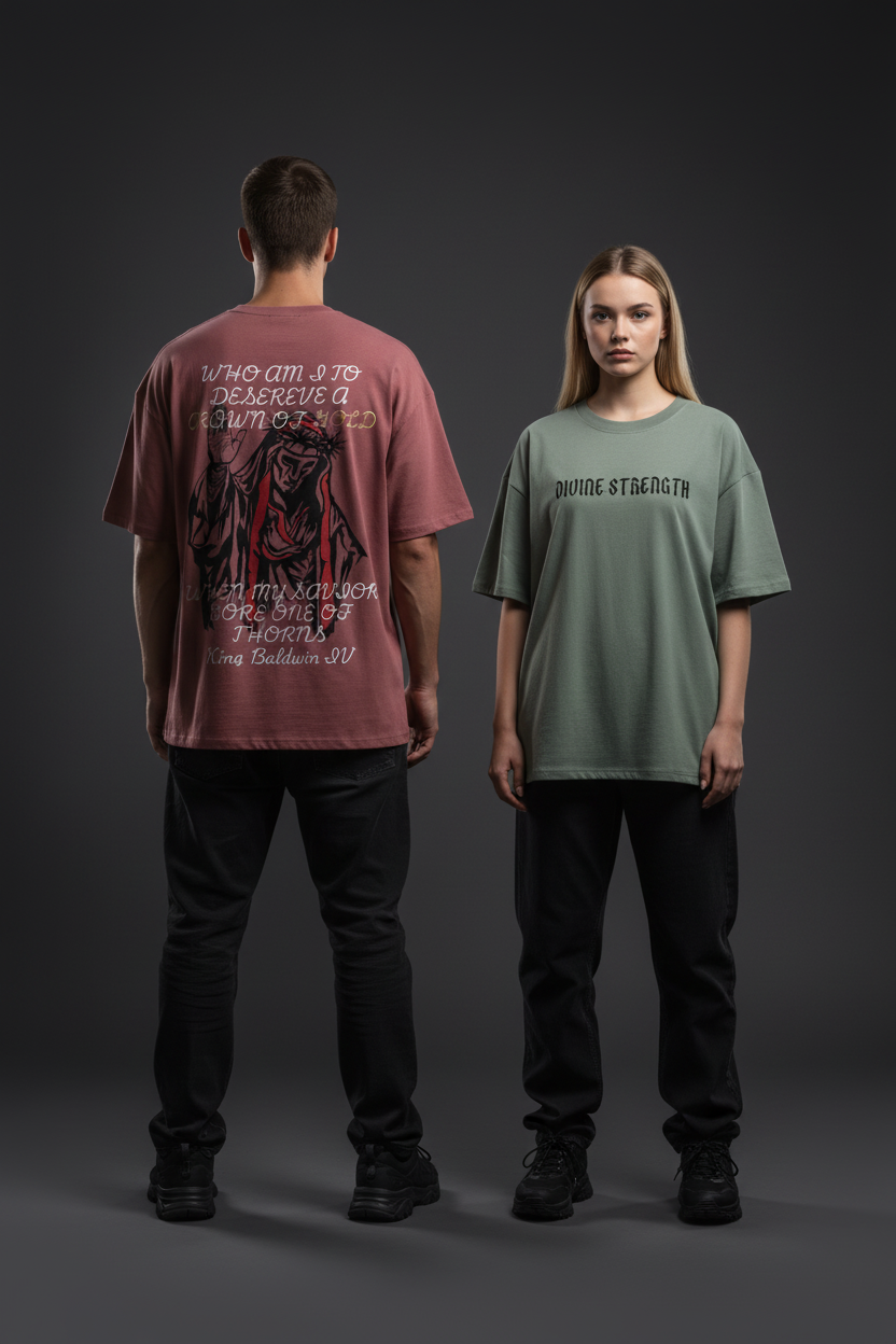Crown of Gold — Full Shirt, Bean Paste Red & Gray Green
