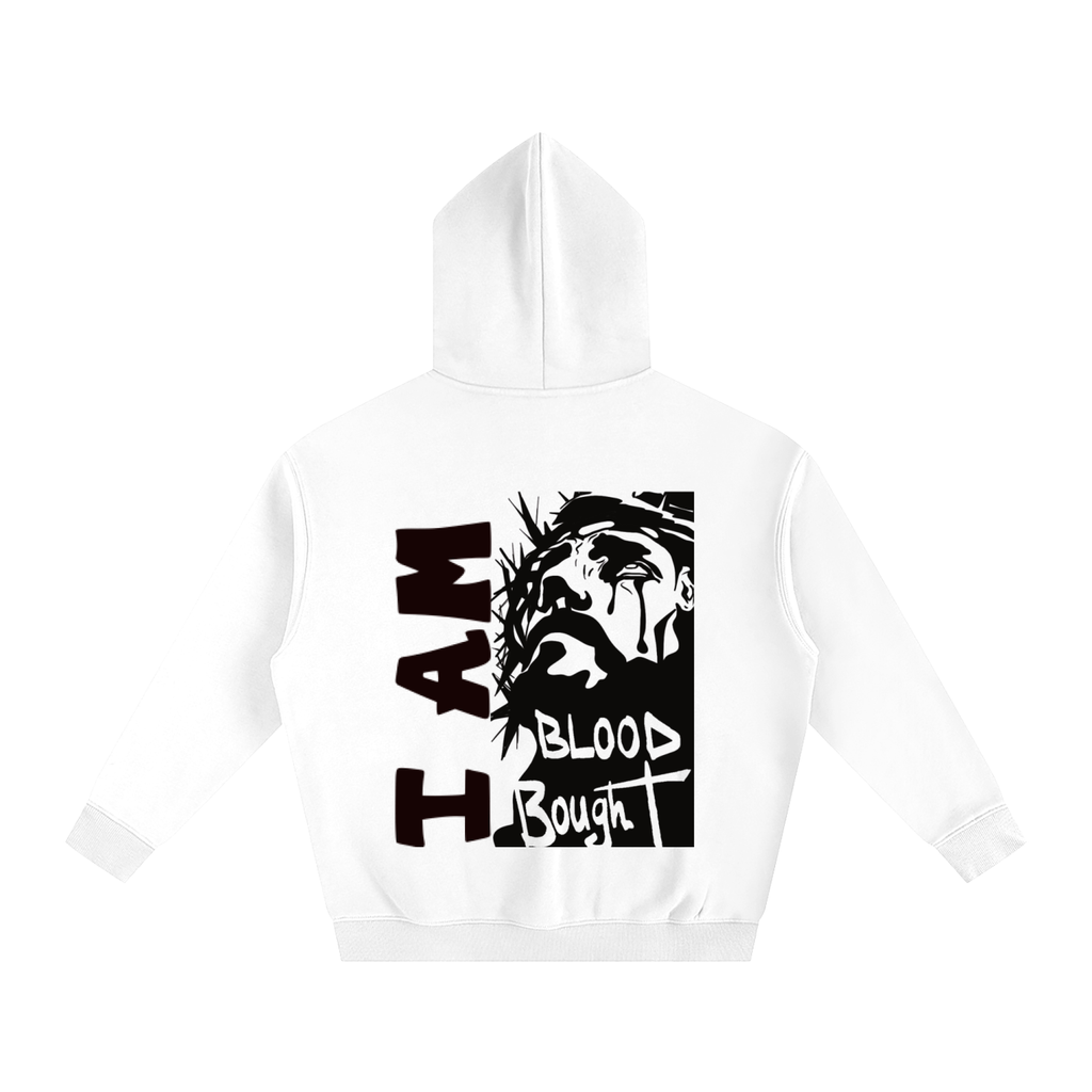 Oversize Fleeced "I AM BLOOD BOUGHT" Hoodie