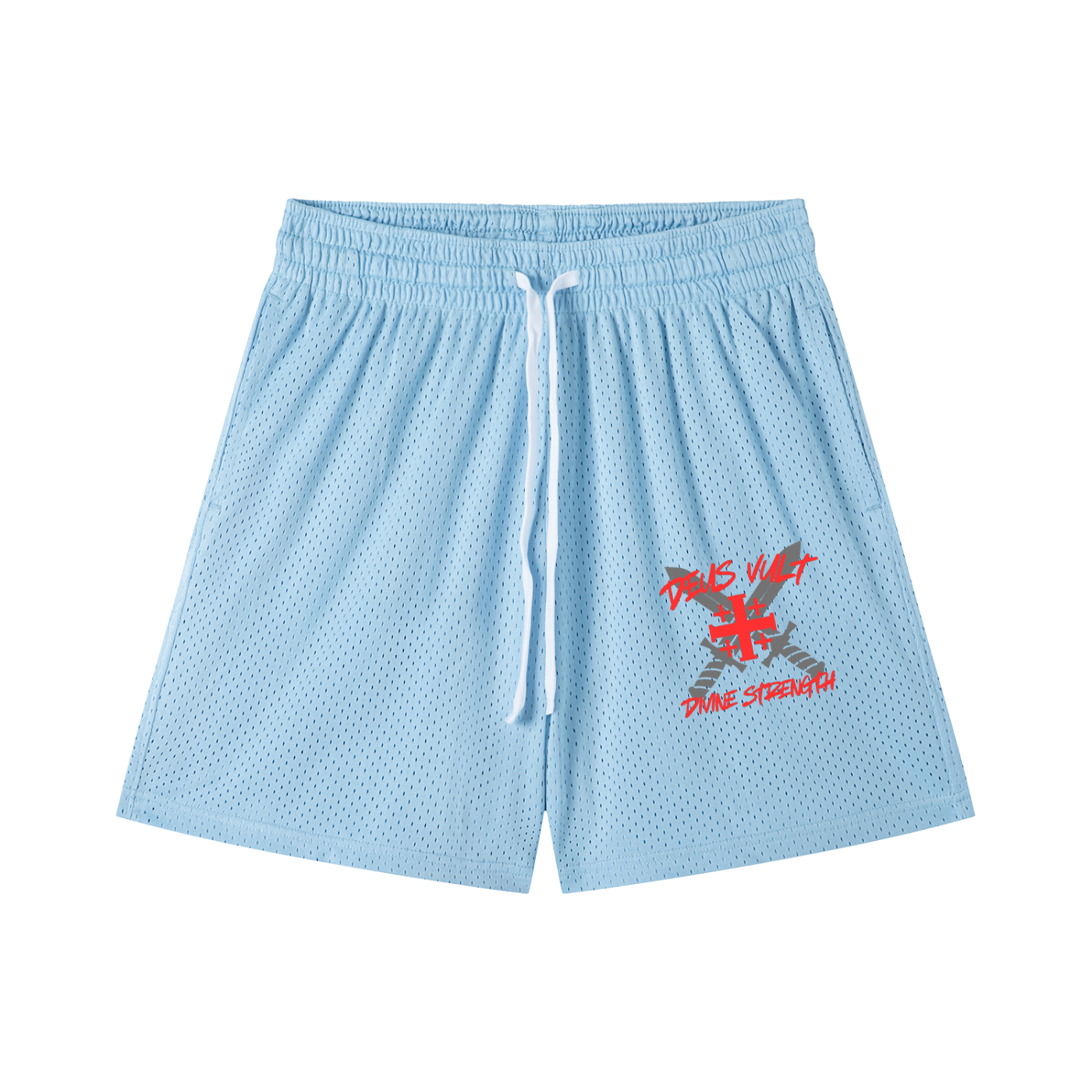 Deus Vult Mesh Drawstring Shorts