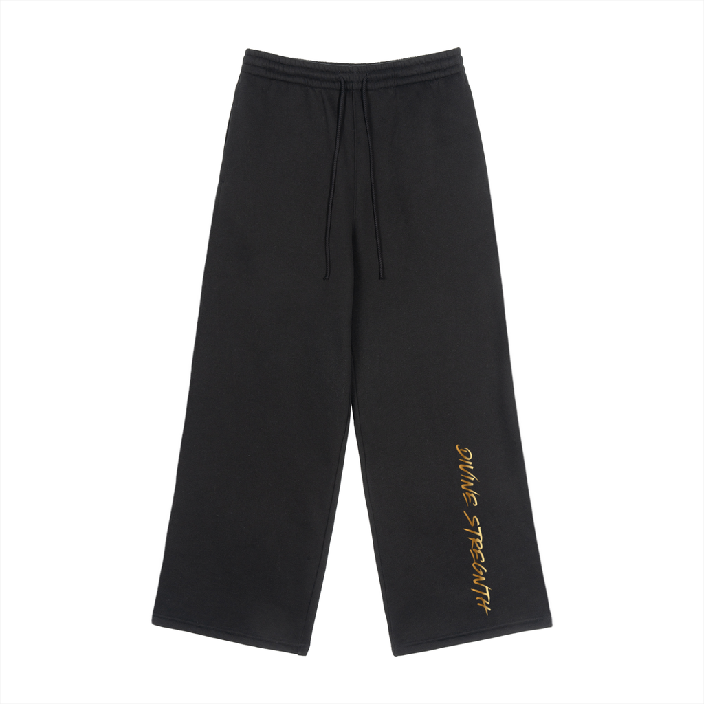 Fleece Drawstring Straight-Leg Sweatpants
