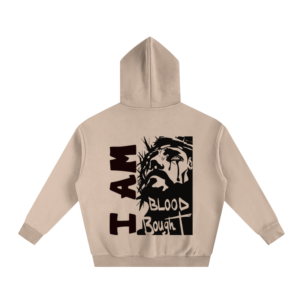 Oversize Fleeced "I AM BLOOD BOUGHT" Hoodie