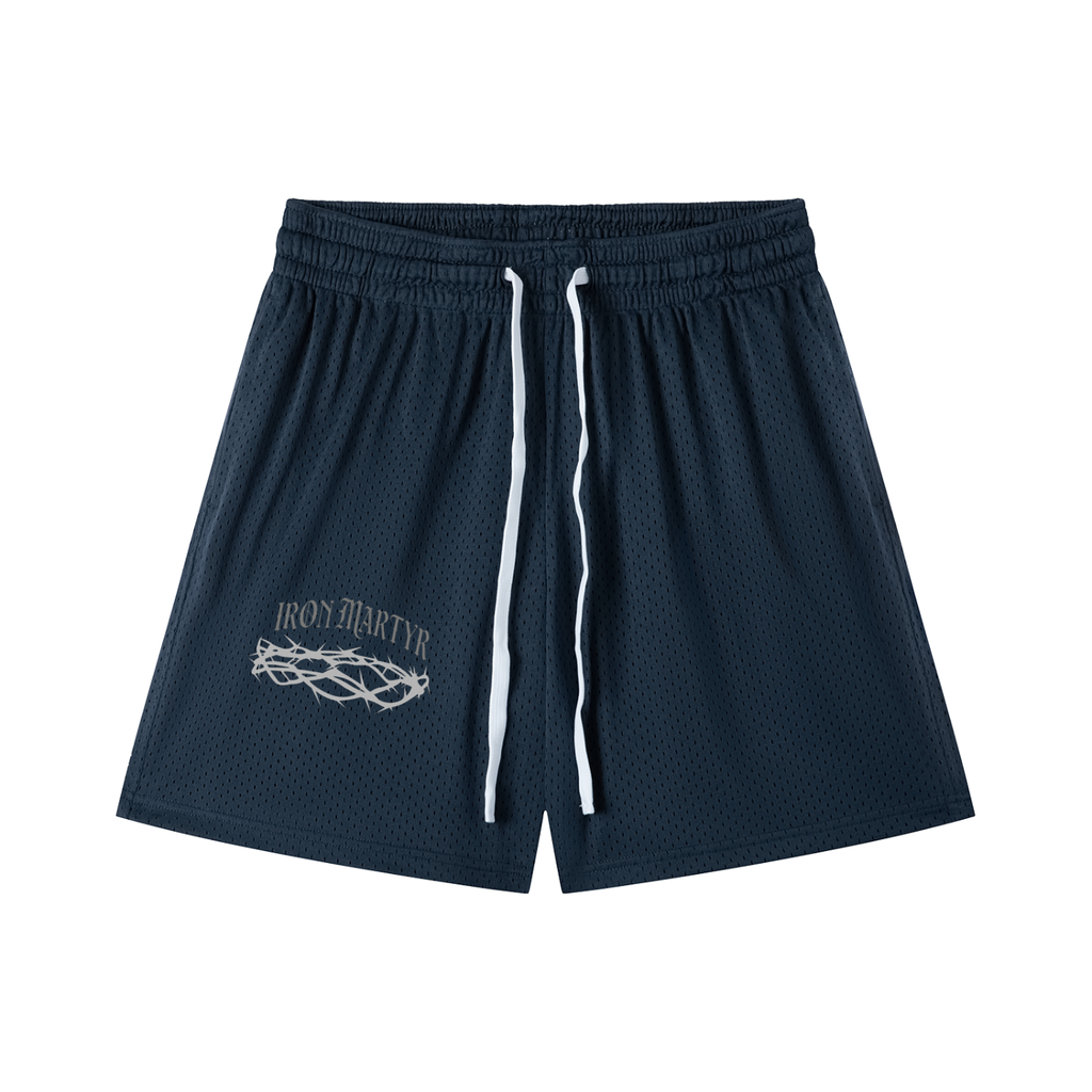 Crown of Thorns Mesh Drawstring Shorts