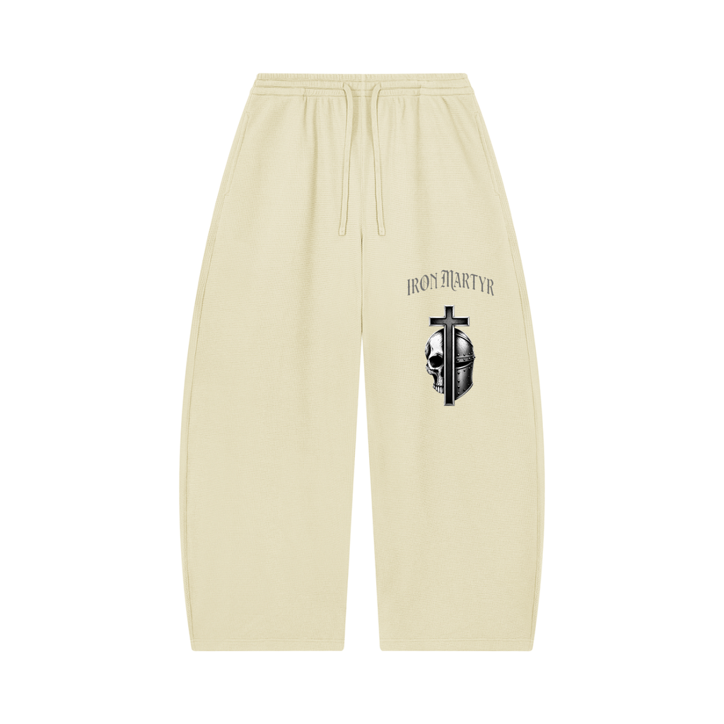 Unisex Waffle Barrel Leg Pants