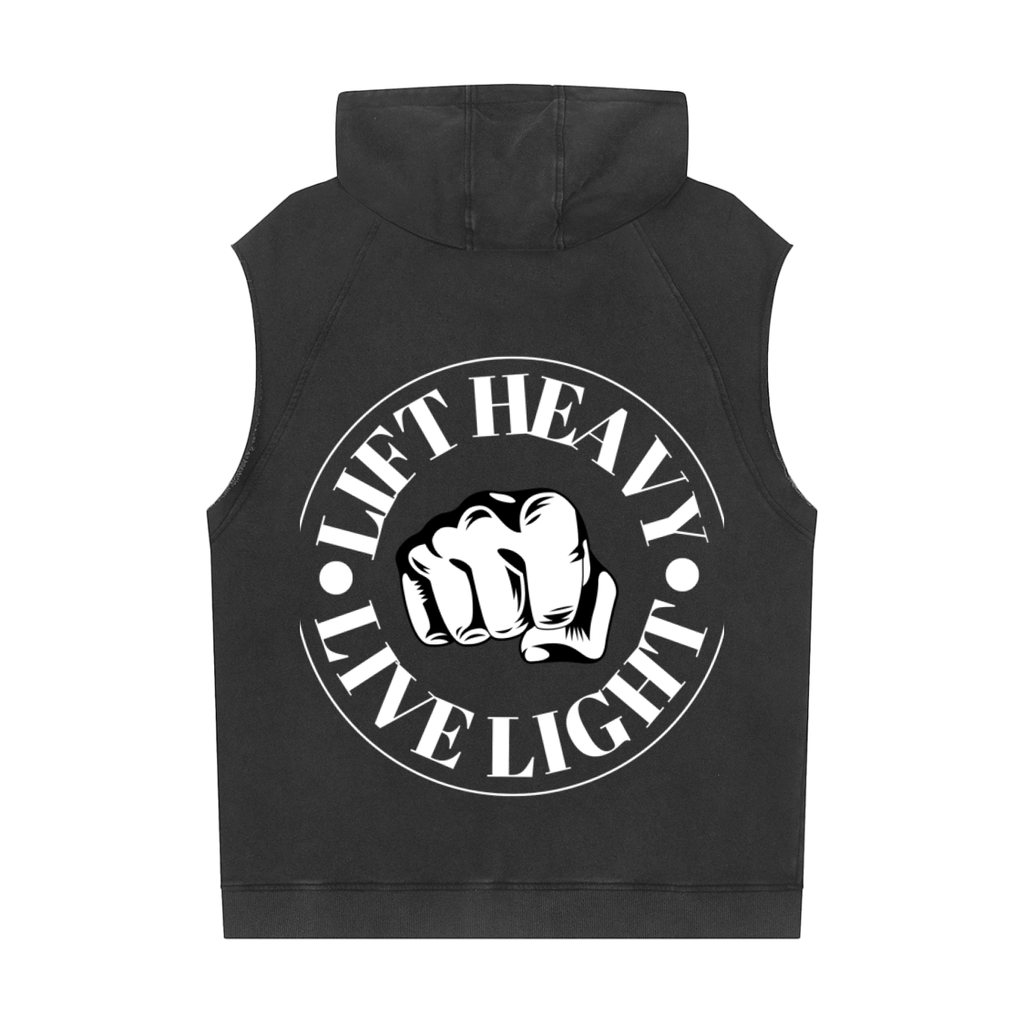 Snow Washed Sleeveless Hoodie