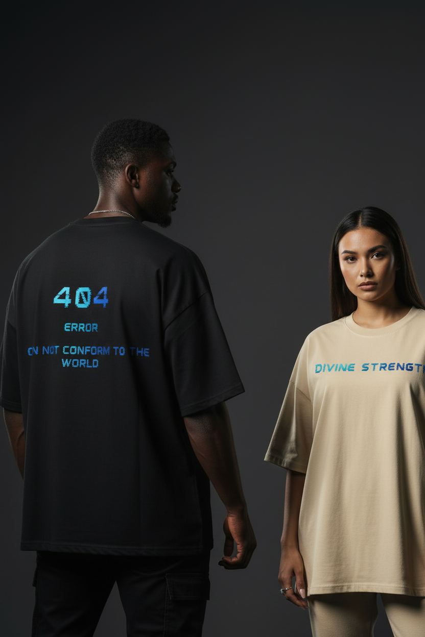 ERROR 404 Drop Tee — Close-Up Dynamic Poses