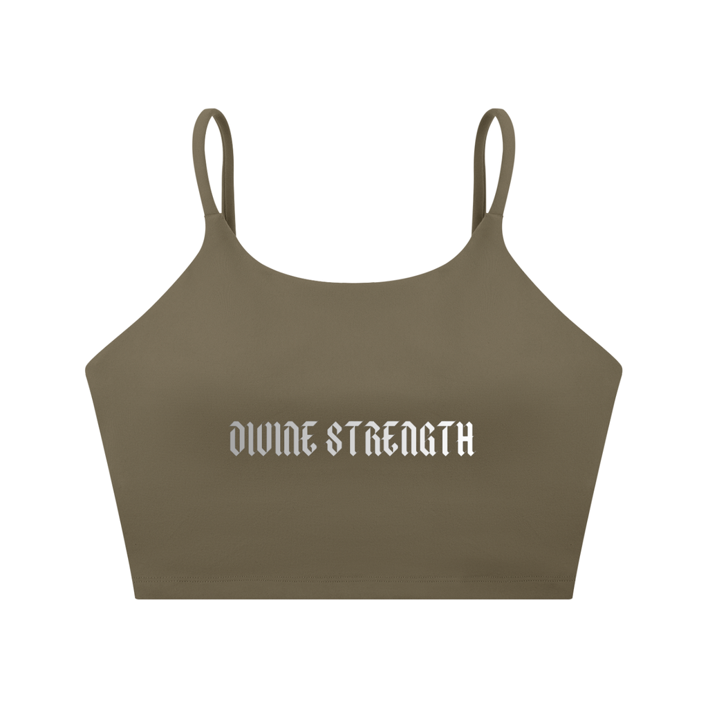 Chrome Logo Spaghetti Strap Yoga Sports Bra