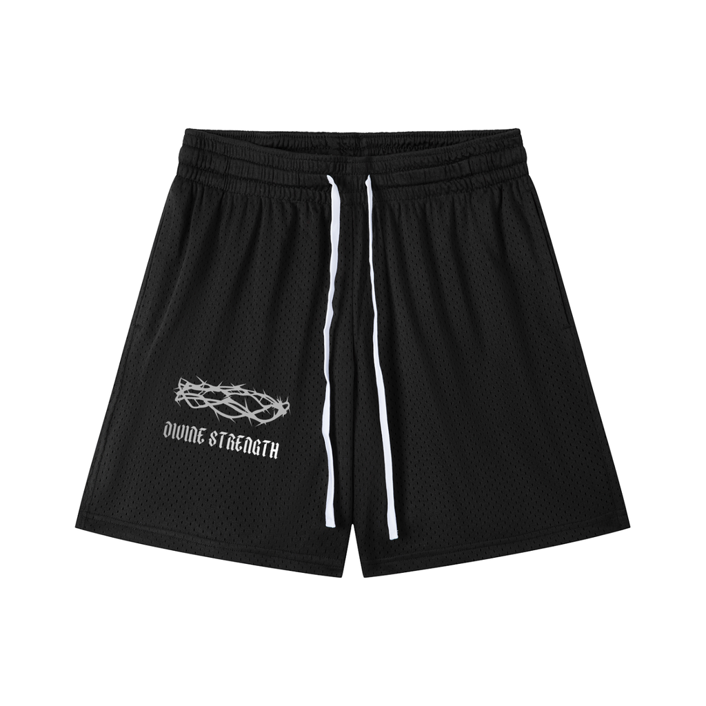 Crown of Thorns Mesh Drawstring Shorts