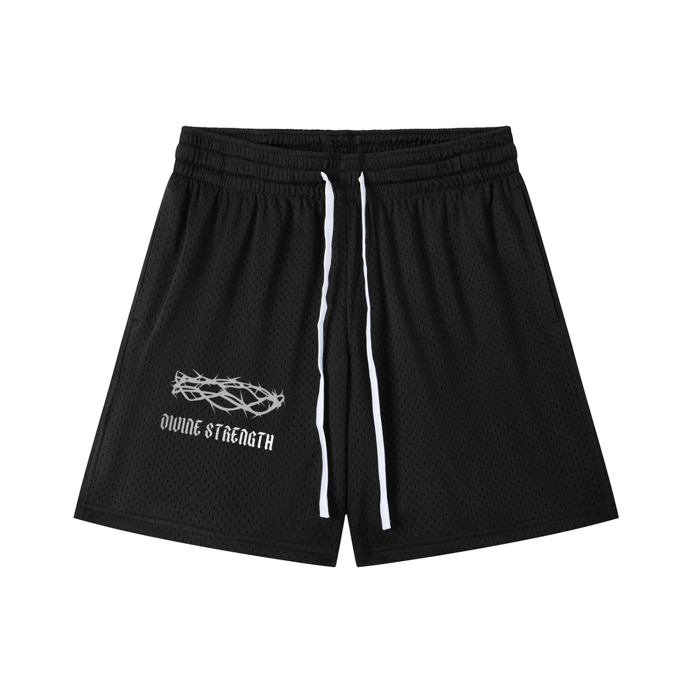 Crown of Thorns Mesh Drawstring Shorts