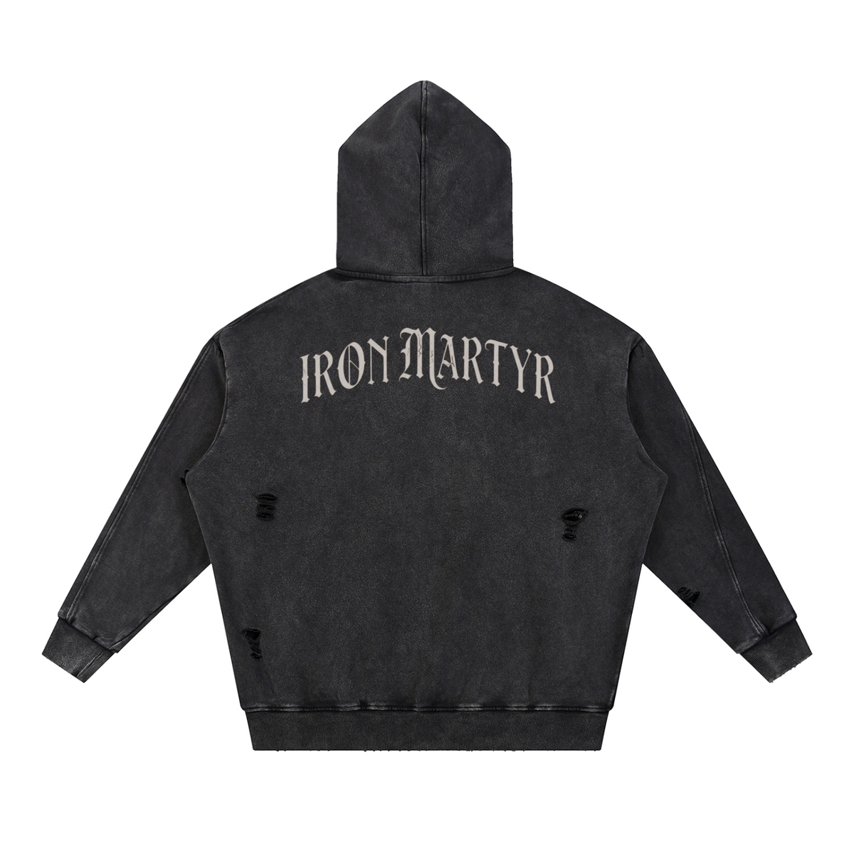 "EVIL LOST" Frayed Panel Hoodie
