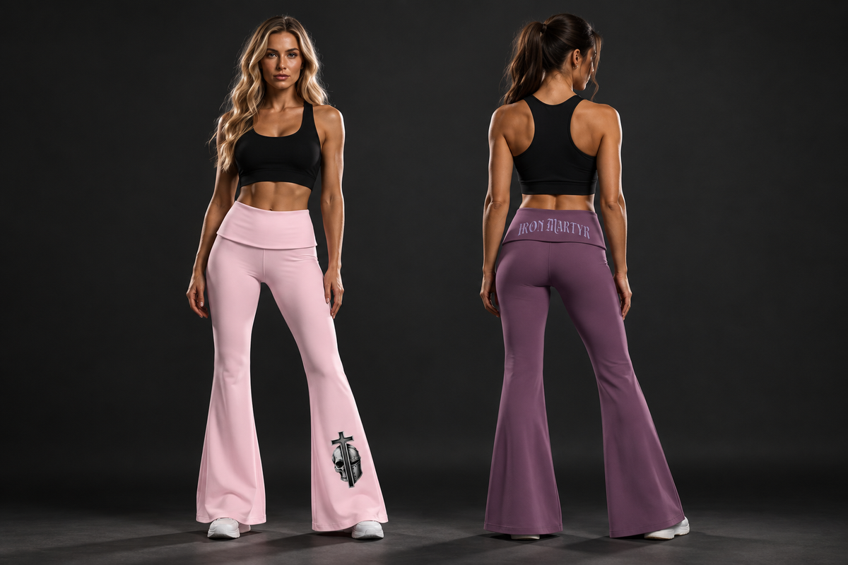 Flared Yoga Pants — Pink & Mauve