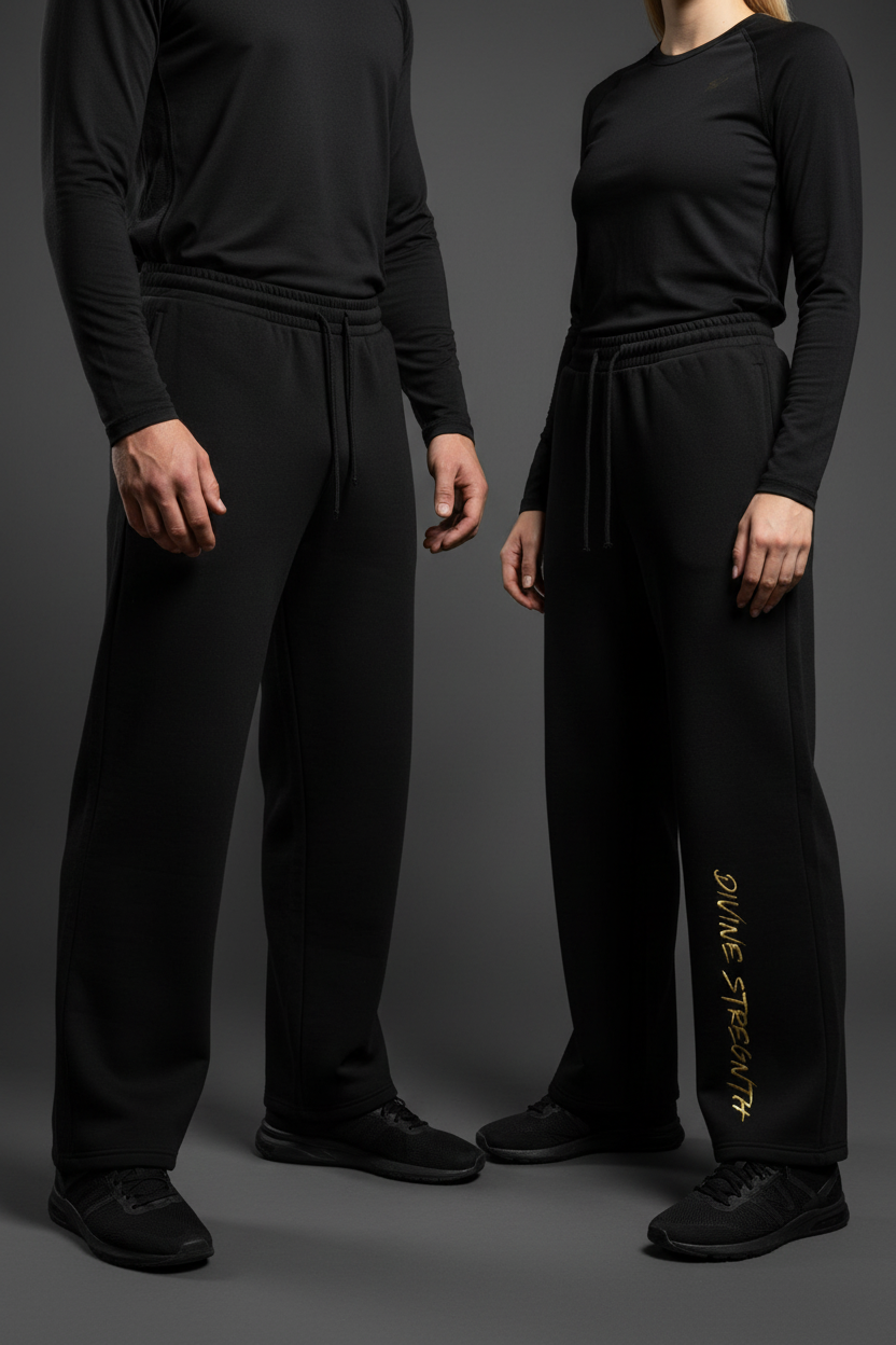 Fleece Straight-Leg — Black Duo
