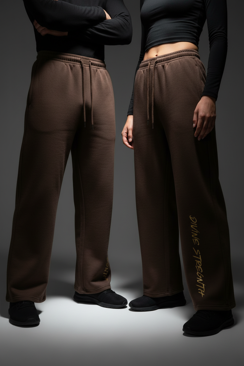 Fleece Straight-Leg — Brown Duo