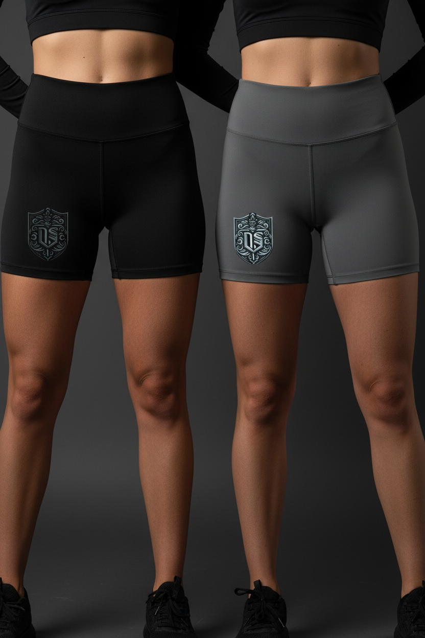 Heavens Army Biker Shorts — Black & Charcoal