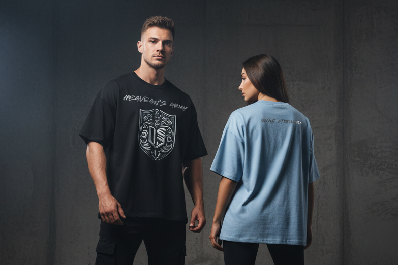 Heaven's Army Drop Tee — Front & Back Lifestyle
